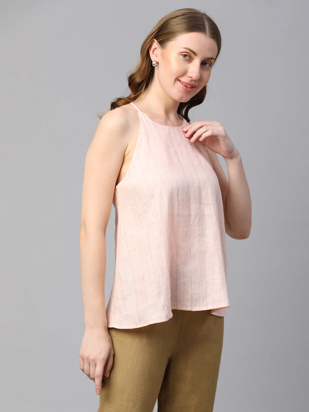 Women's Rose 100% Linen Regular Fit Blouse - Image 4