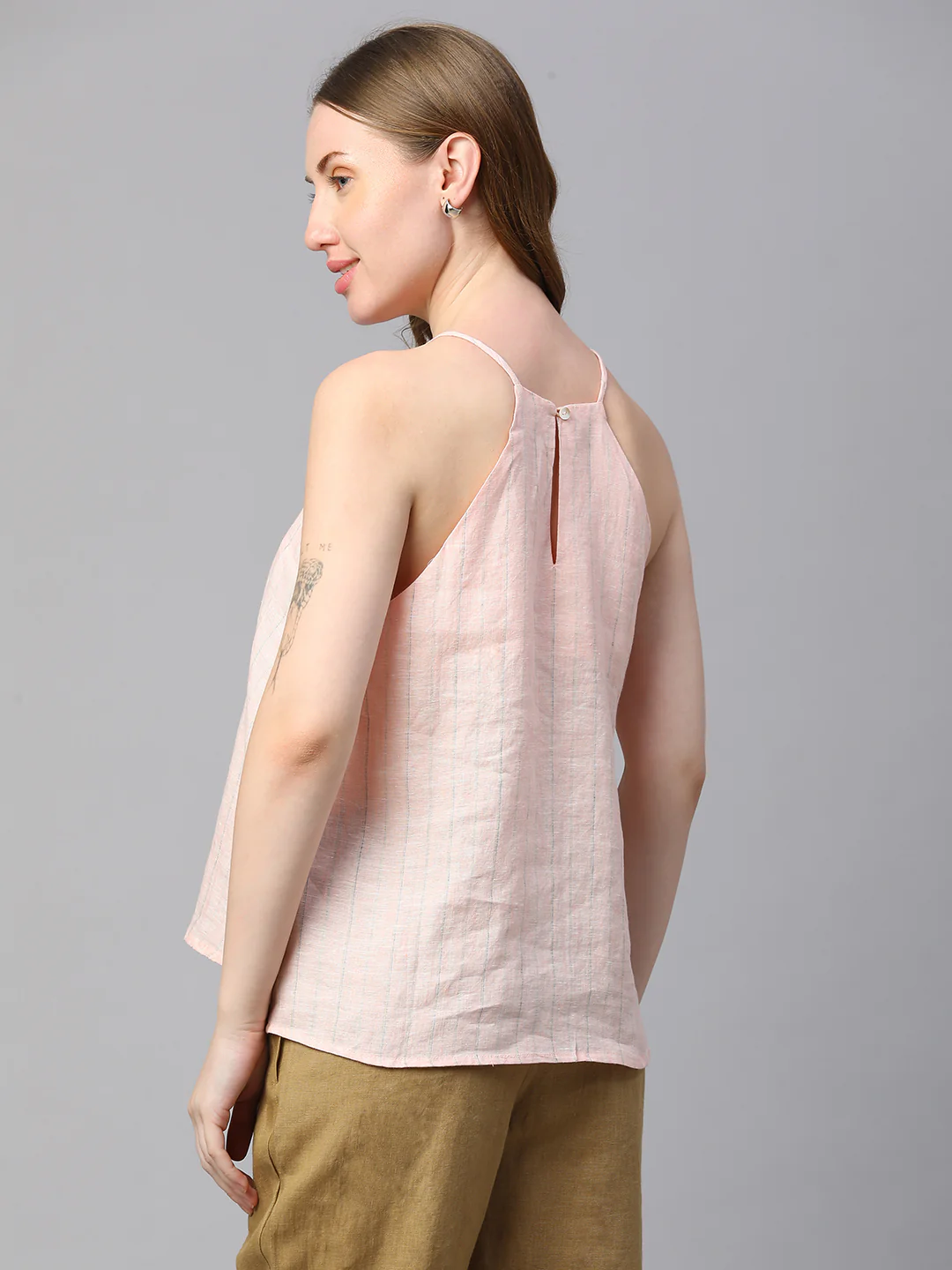 Women's Rose 100% Linen Regular Fit Blouse - Image 5