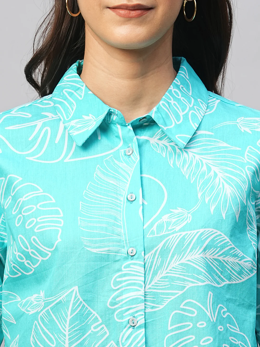 Women's Aqua Cotton Regular Fit Blouse - Image 6
