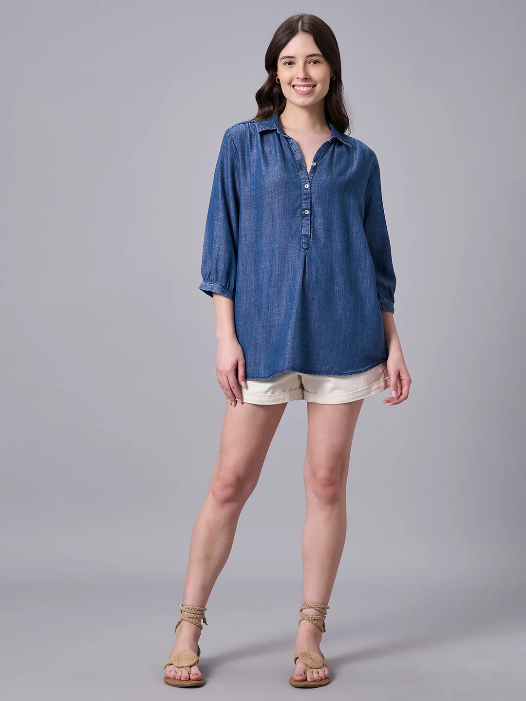 Women's Denim 100% Tencel Regular Fit Blouse - Image 5