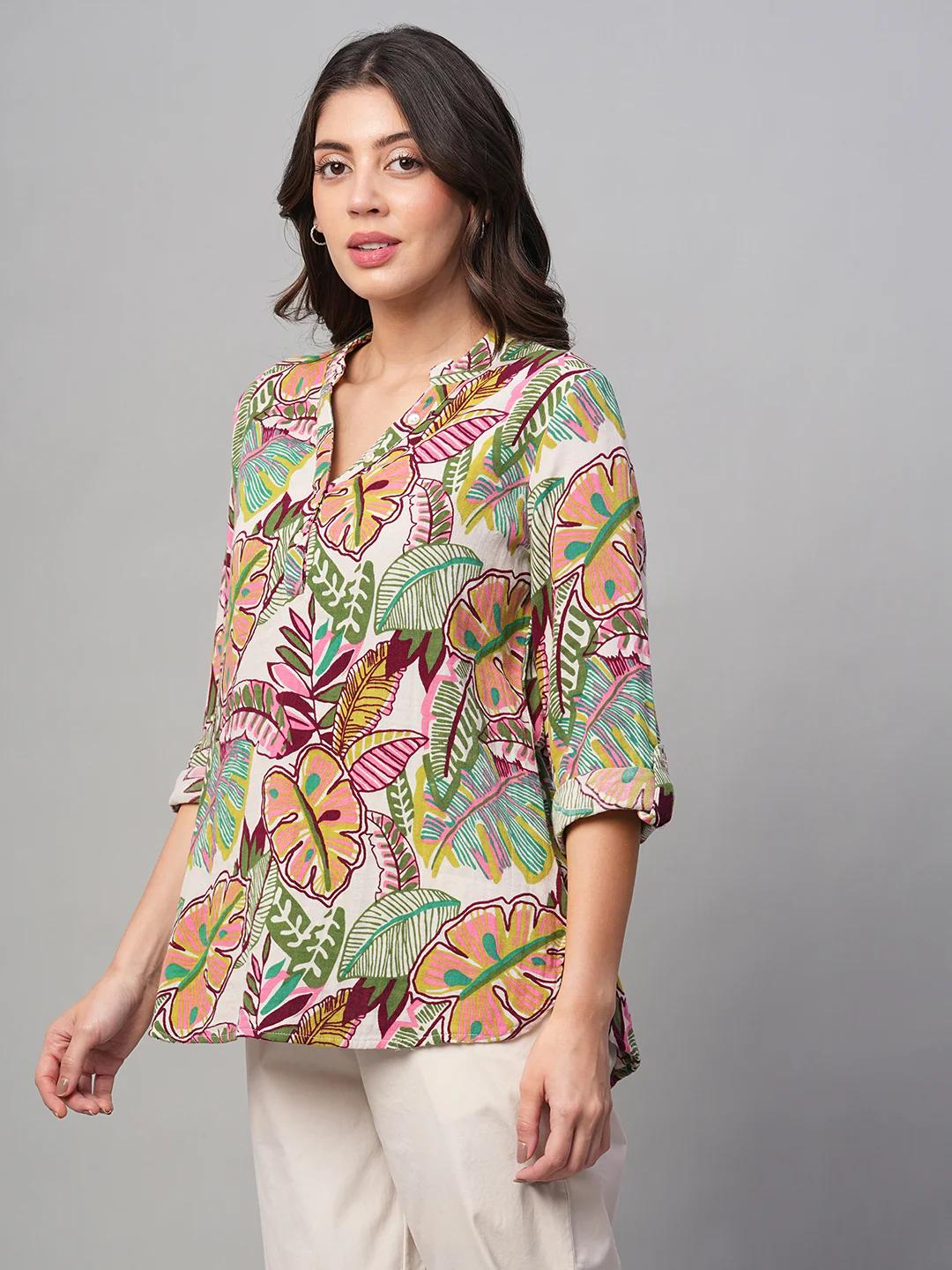 Women's Multi 100% Cotton Regular Fit Blouse - Image 3