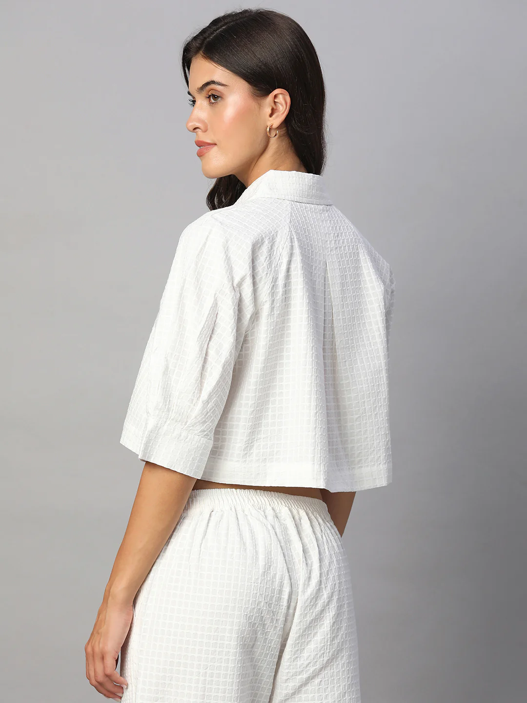 Women's White 100% Cotton Regular Fit Blouse - Image 5