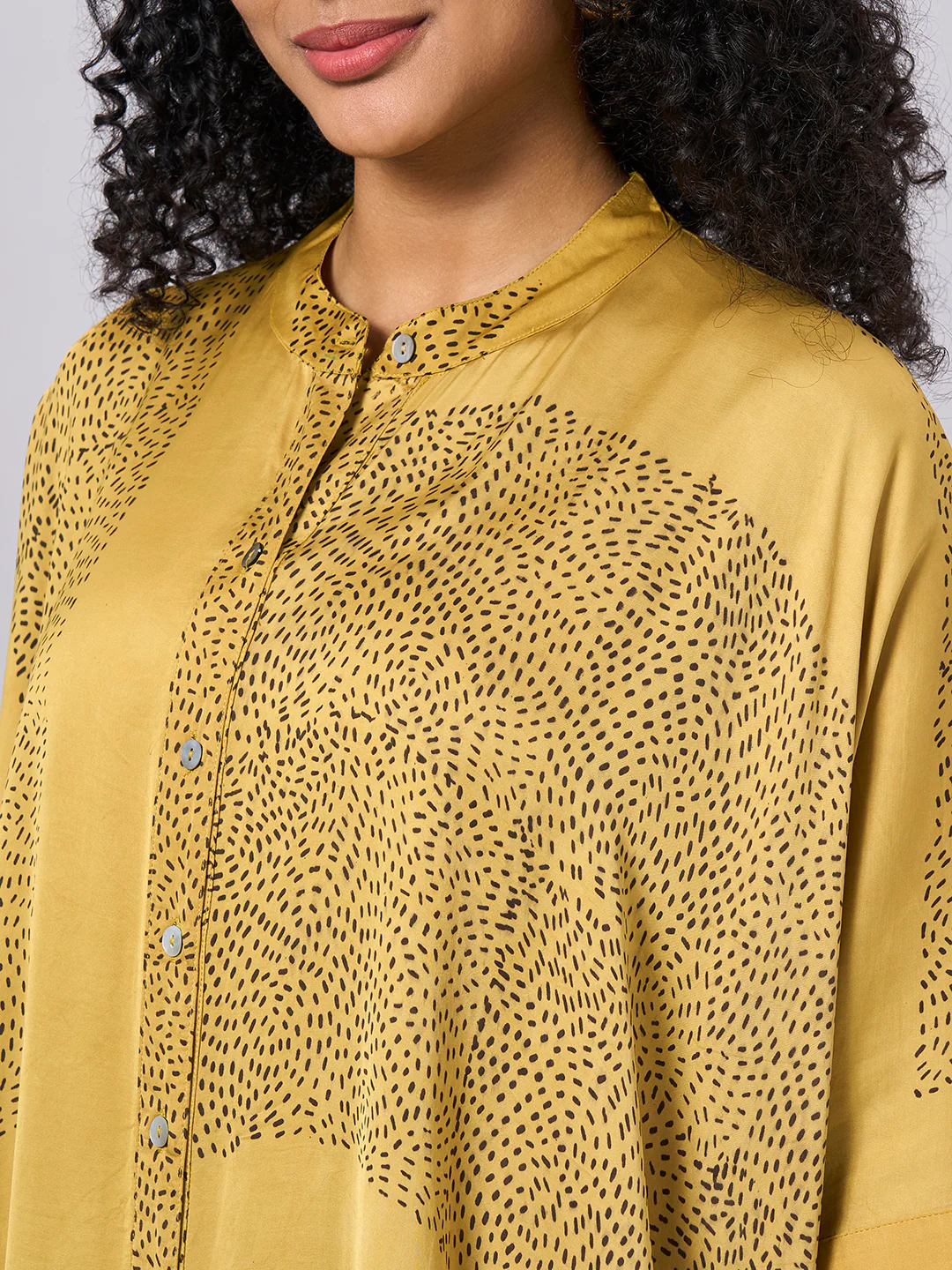 Women's Mustard Modal Viscose Boxy Fit Blouse - Image 7