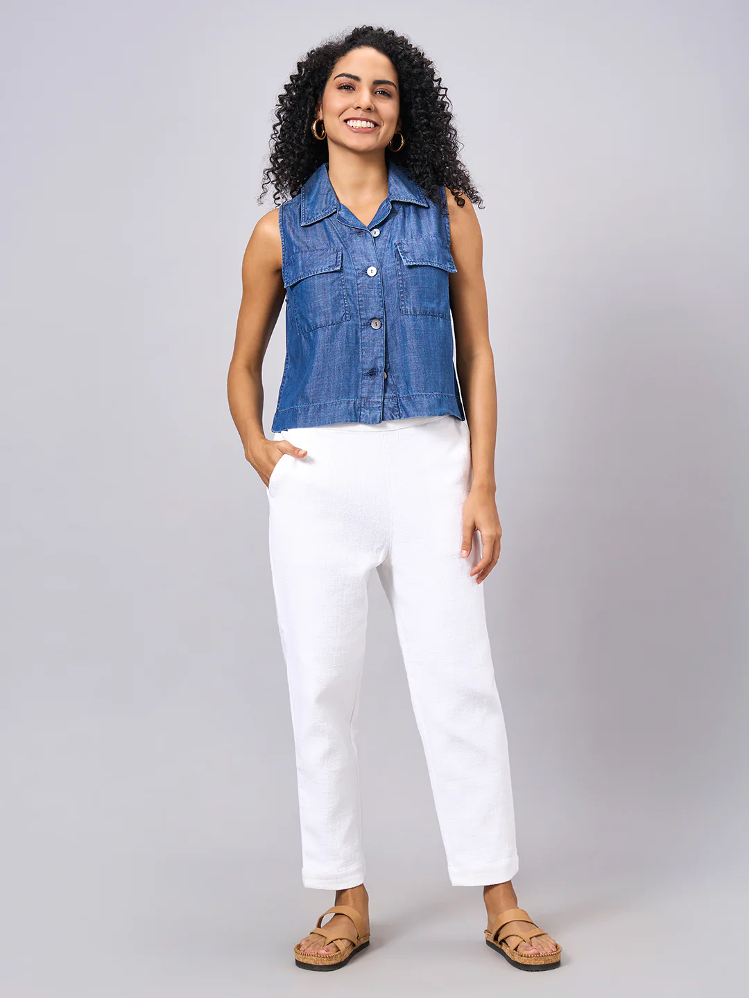 Women's Denim 100% Tencel Regular Fit Blouse - Image 5