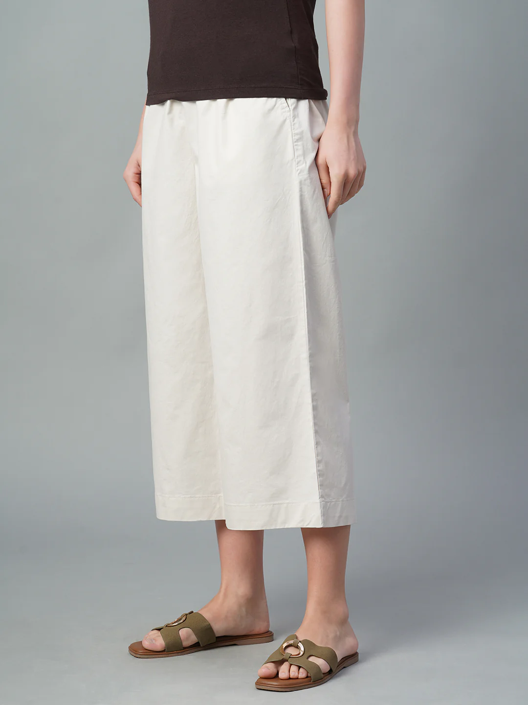 Women's Natural Cotton Lycra Regular Fit Culotte - Image 3