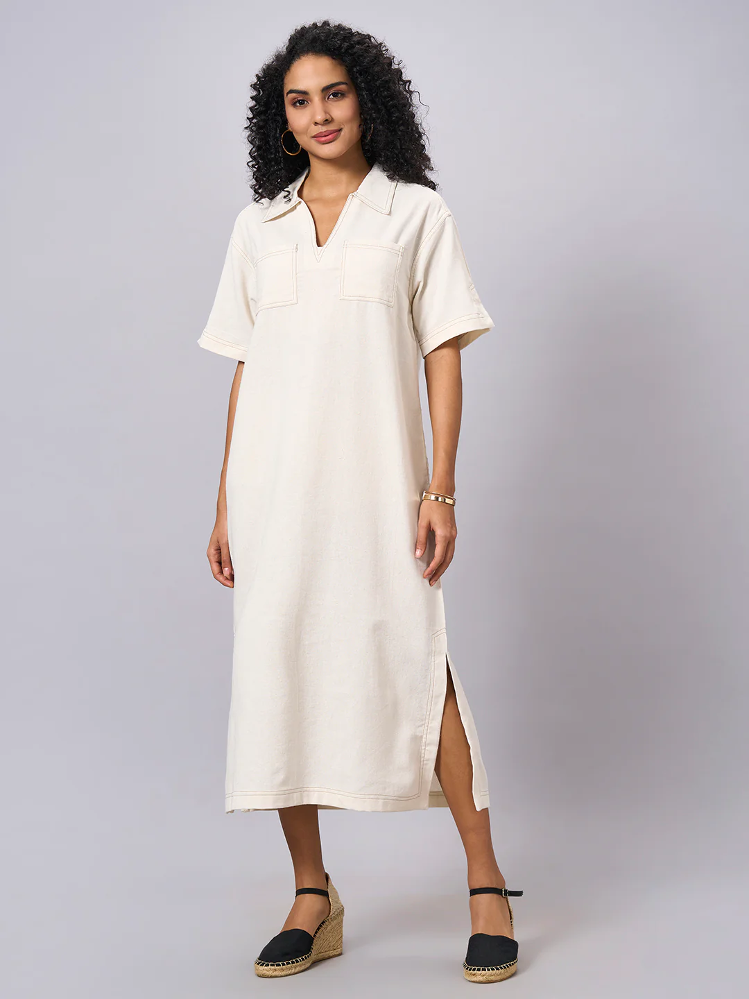 Women's Natural 100% Cotton Regular Fit Dress - Image 4