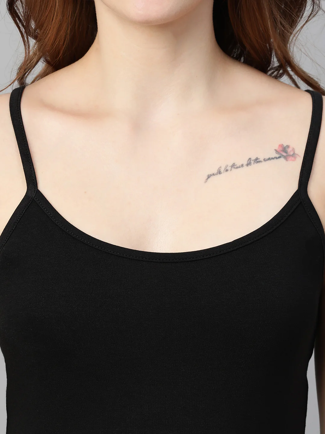 Women's Black Cotton Bamboo Elastane Slim Fit Vest - Image 6