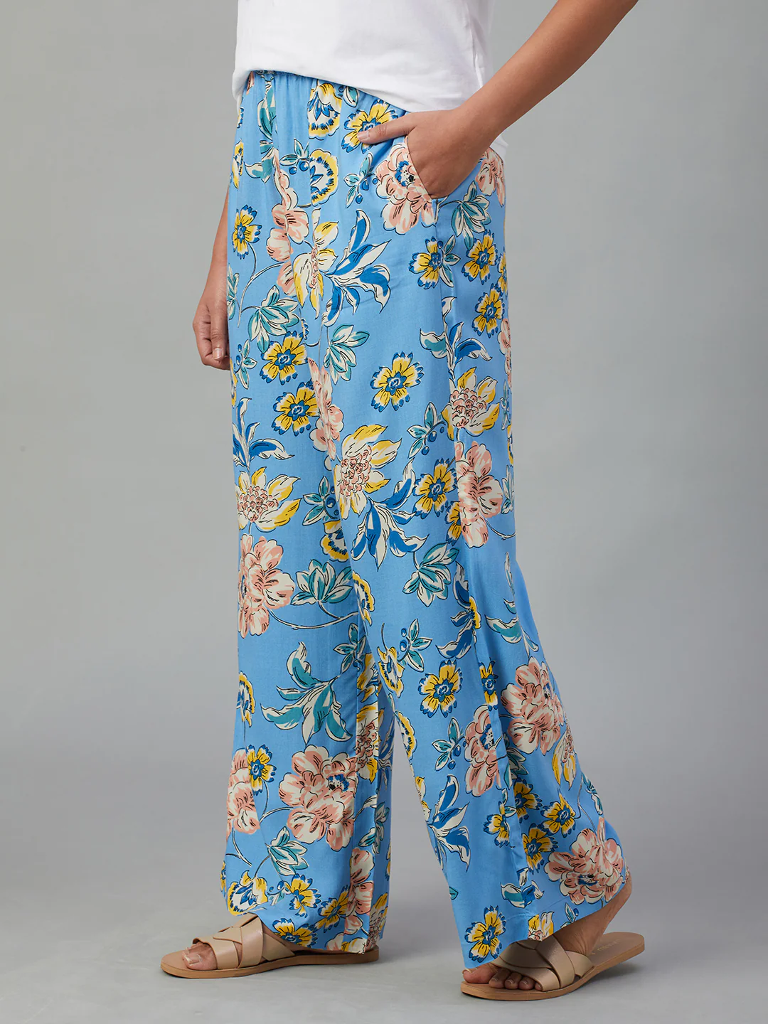 Women's Blue Viscose Regular Fit Pyjama - Image 3