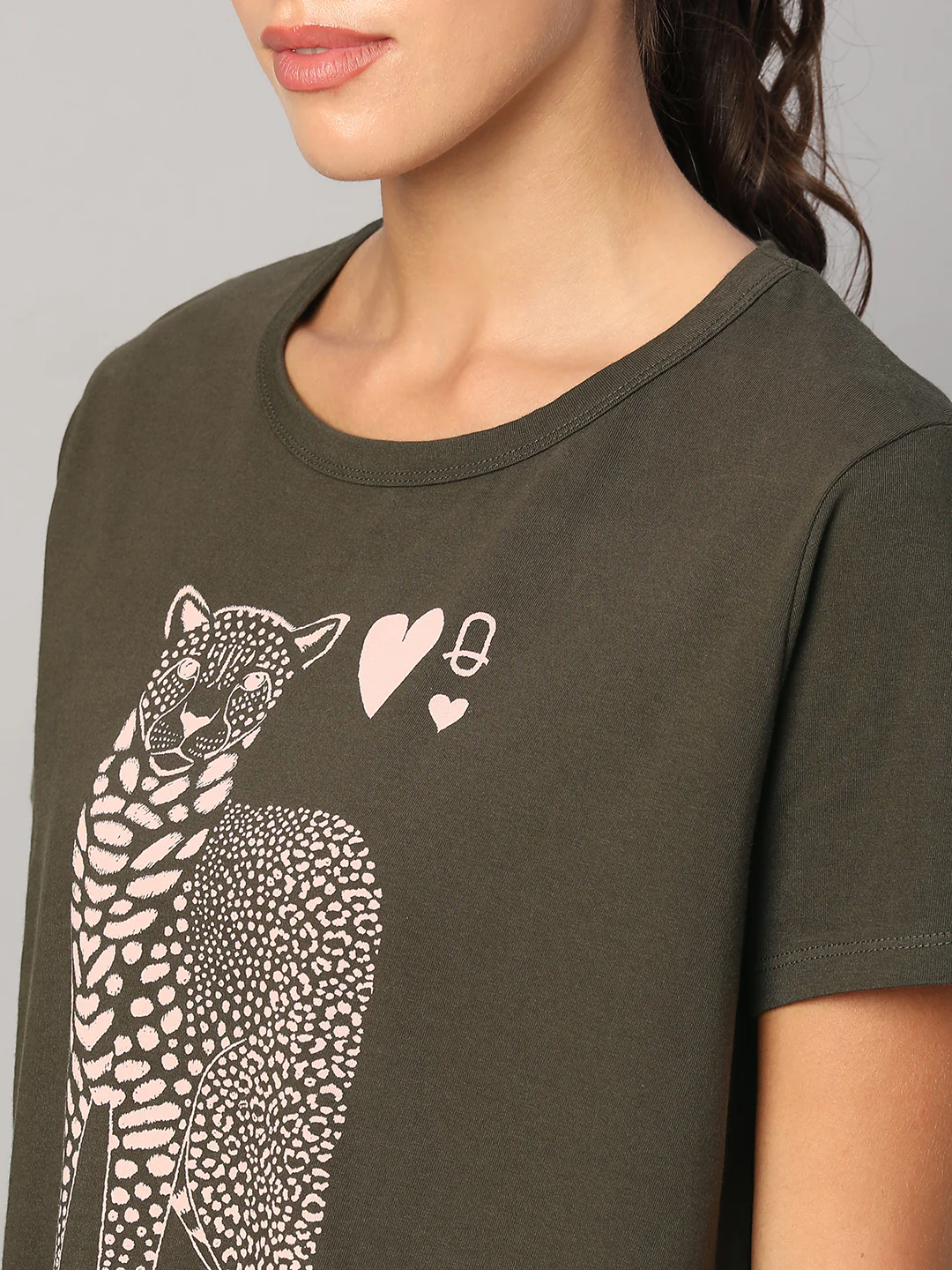 Women's Brown Cotton Regular Fit Tshirt - Image 7