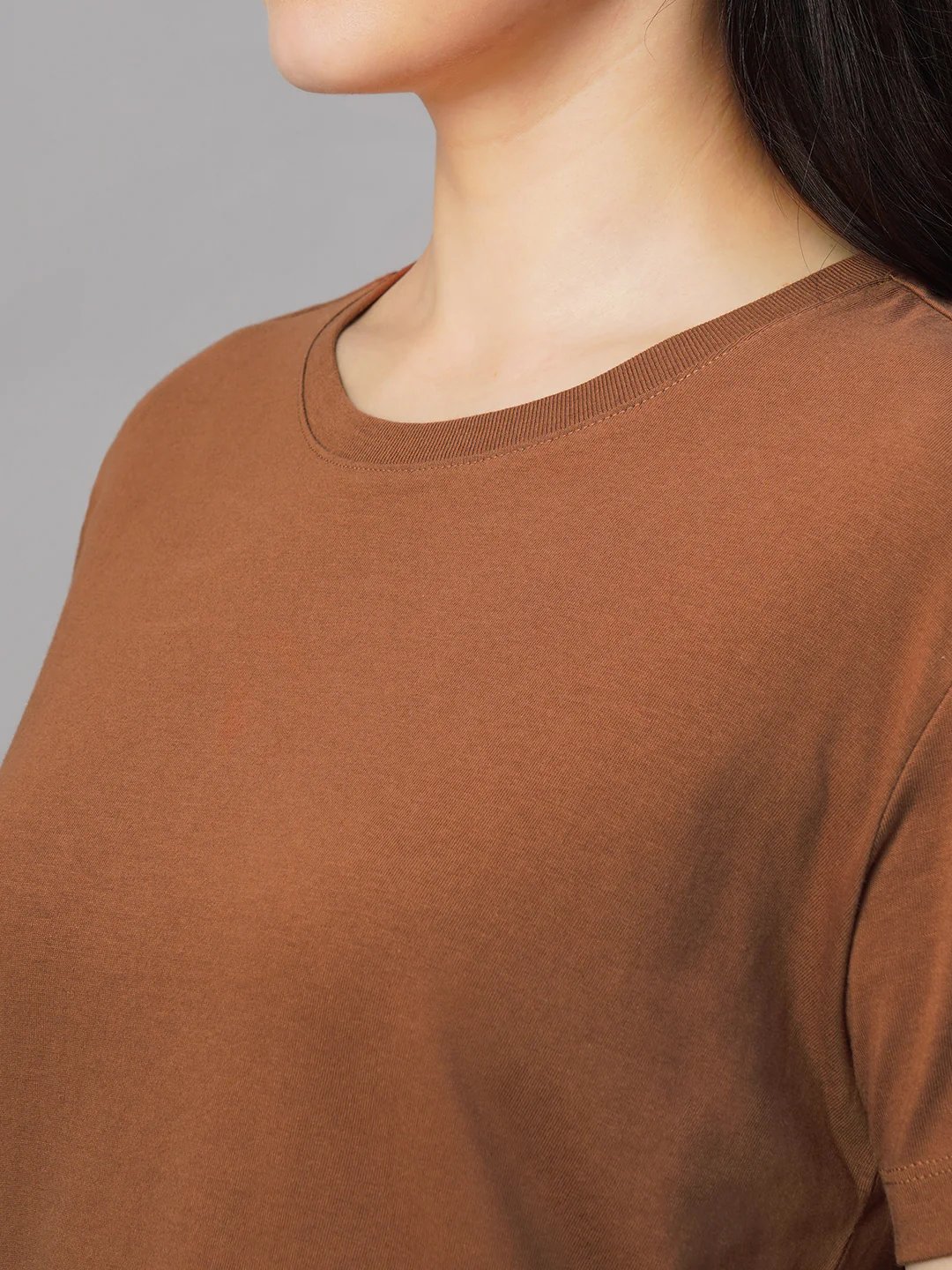 Women's Rust 100% Cotton Regular Fit Tshirt - Image 7