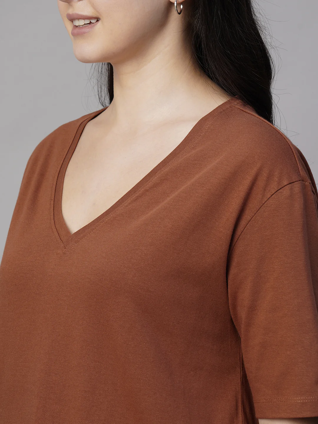 Women's Rust 100% Cotton Regular Fit Tshirt - Image 7