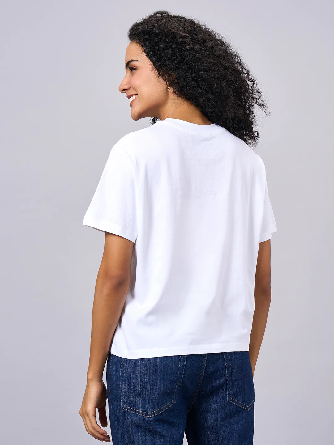 Women's White 100% Organic Cotton Regular Fit Tshirt - Image 4