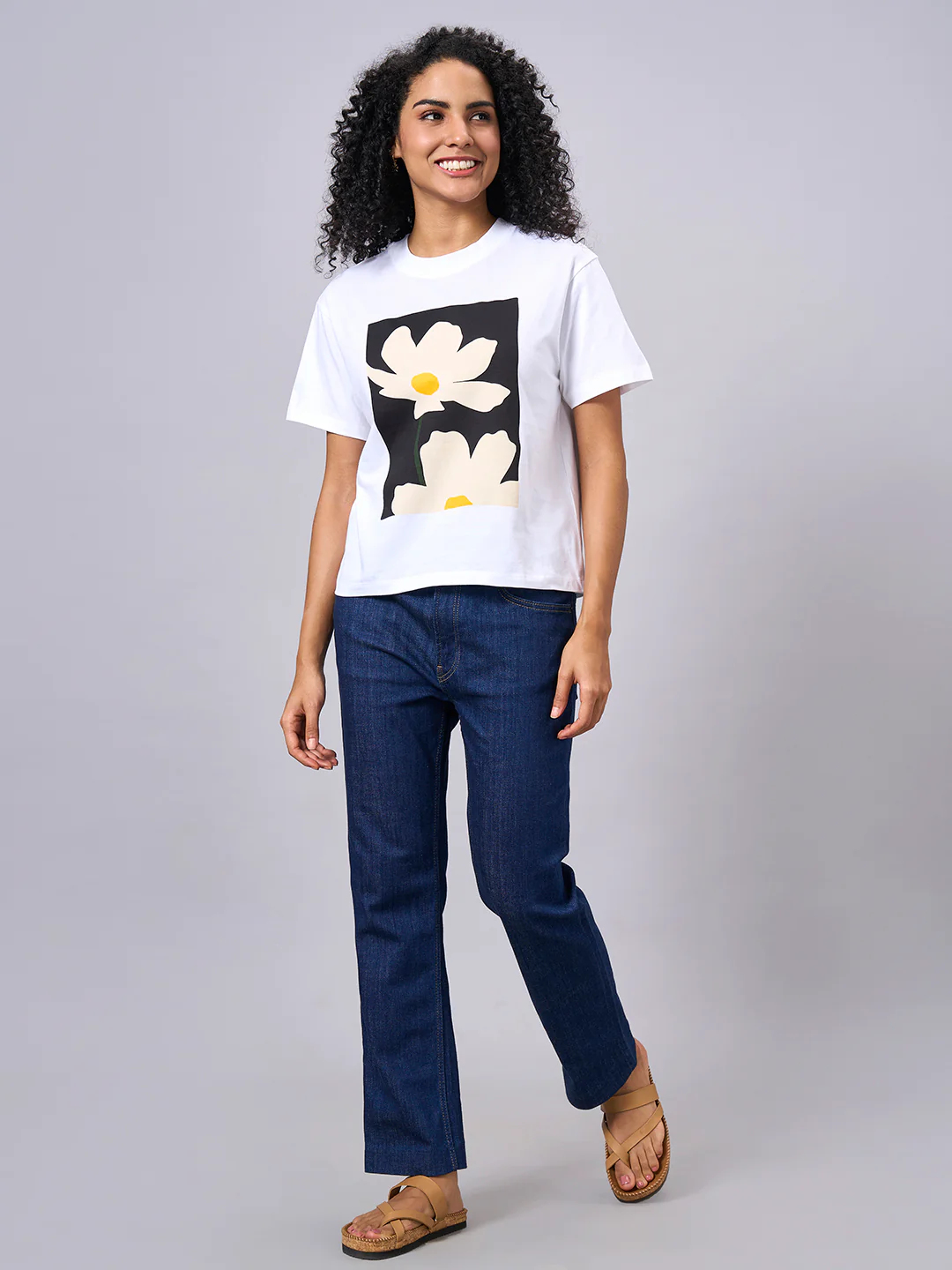 Women's White 100% Organic Cotton Regular Fit Tshirt - Image 5