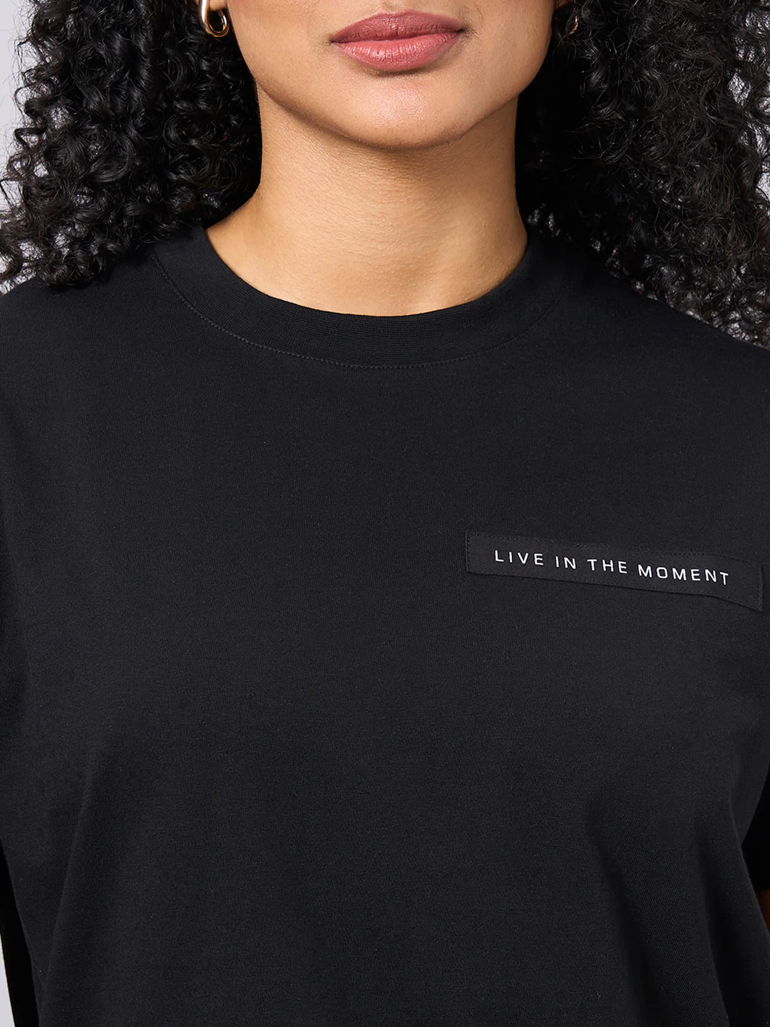 Women's Black 100% Organic Cotton Regular Fit Tshirt - Image 6
