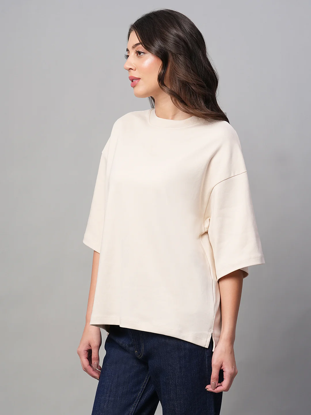Women's Natural 100% Cotton Loose Fit Tshirt - Image 3