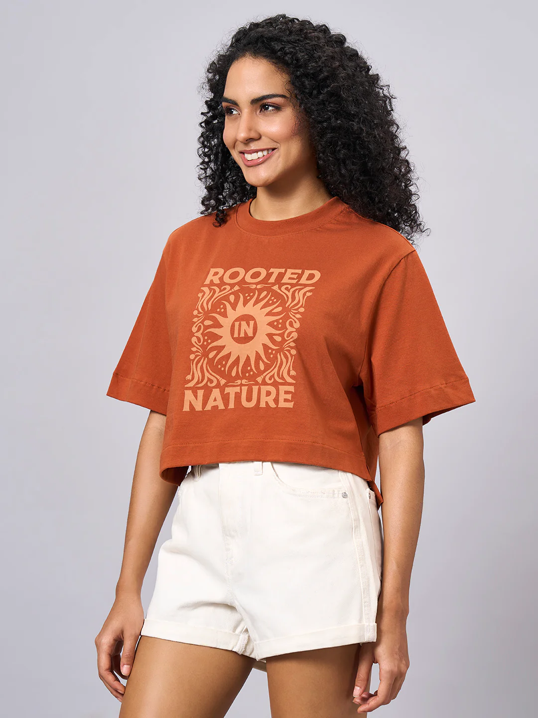Women's Rust 100% Organic Cotton Regular Fit Tshirt - Image 2