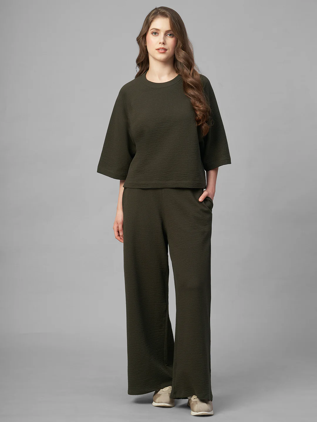 Women's Brown Cotton Elastane Loose Fit Tshirt - Image 5