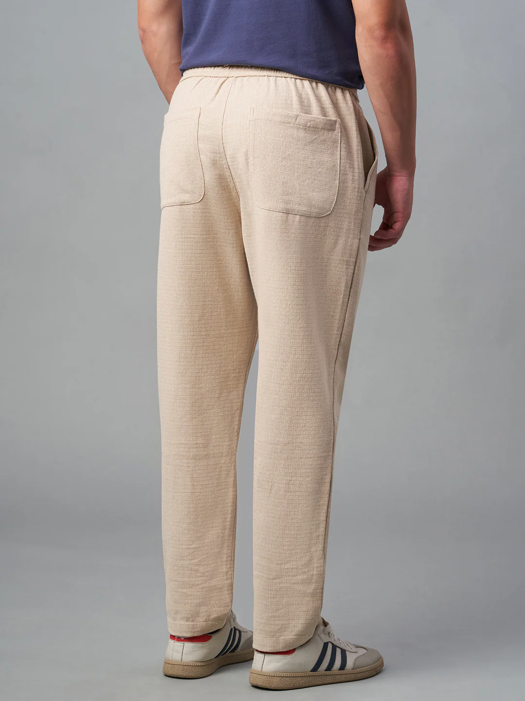 Men's Khaki 100% Cotton Regular Fit Pant - Image 5