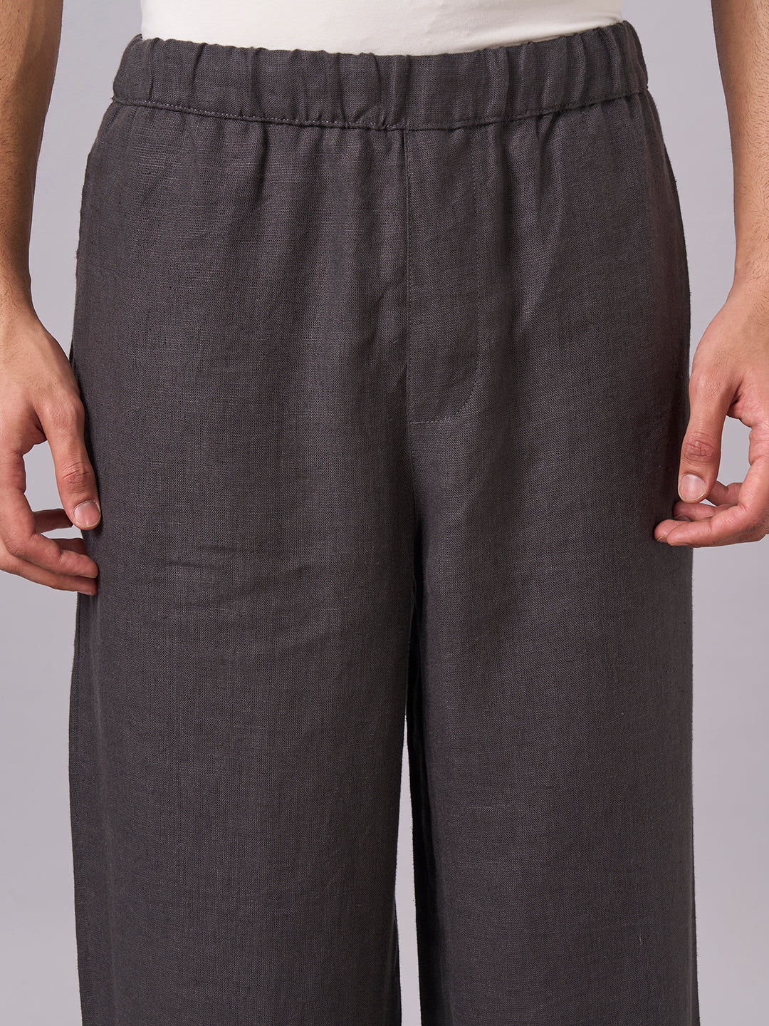 Men's Slate 100% Linen Loose Fit Pant - Image 6