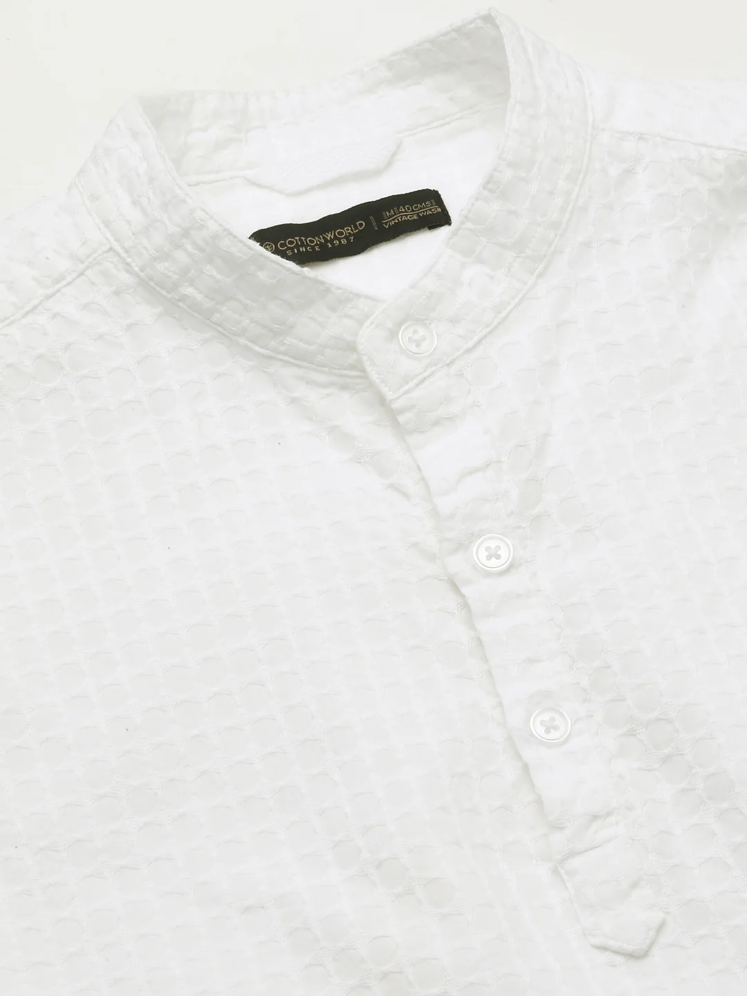 Men's White A 100% Cotton Regular Fit Shirt - Image 8