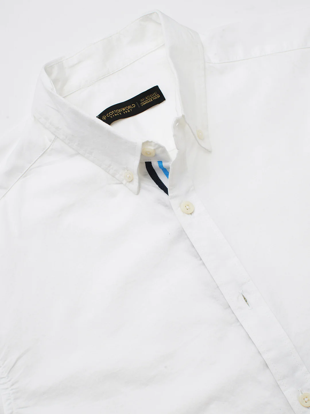 Men's White 100% Cotton Regular Fit Shirt - Image 8