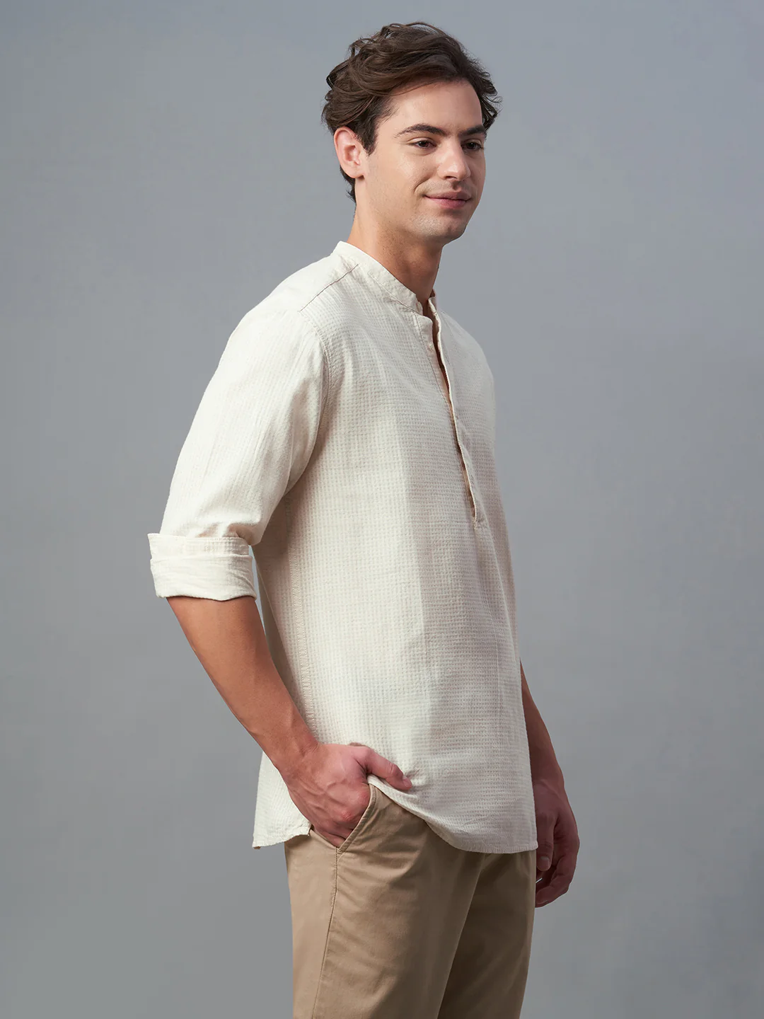 Men's Natural 100% Cotton Regular Fit Shirt - Image 3