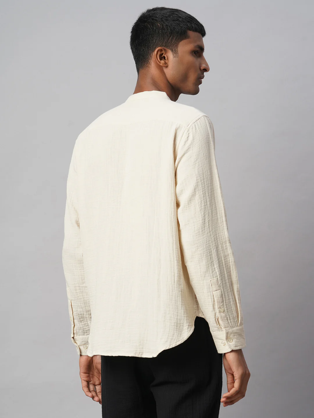 Men's Natural 100% Cotton Loose Fit Shirt - Image 5