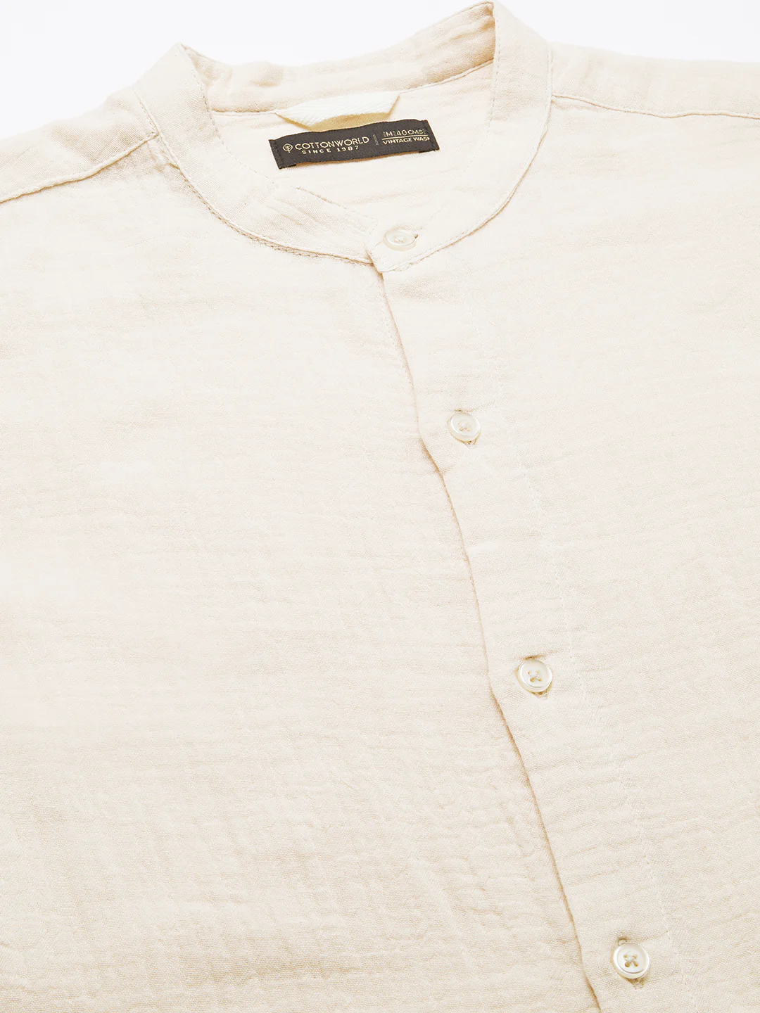 Men's Natural 100% Cotton Loose Fit Shirt - Image 7