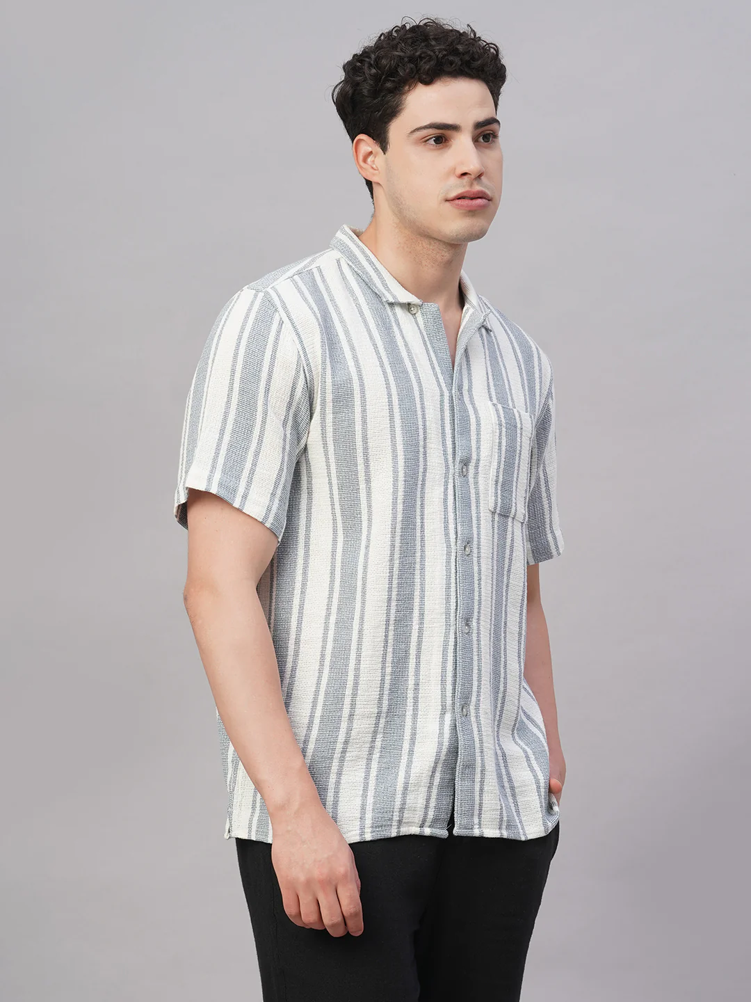 Men's White 100% Cotton Regular Fit Shirt - Image 4