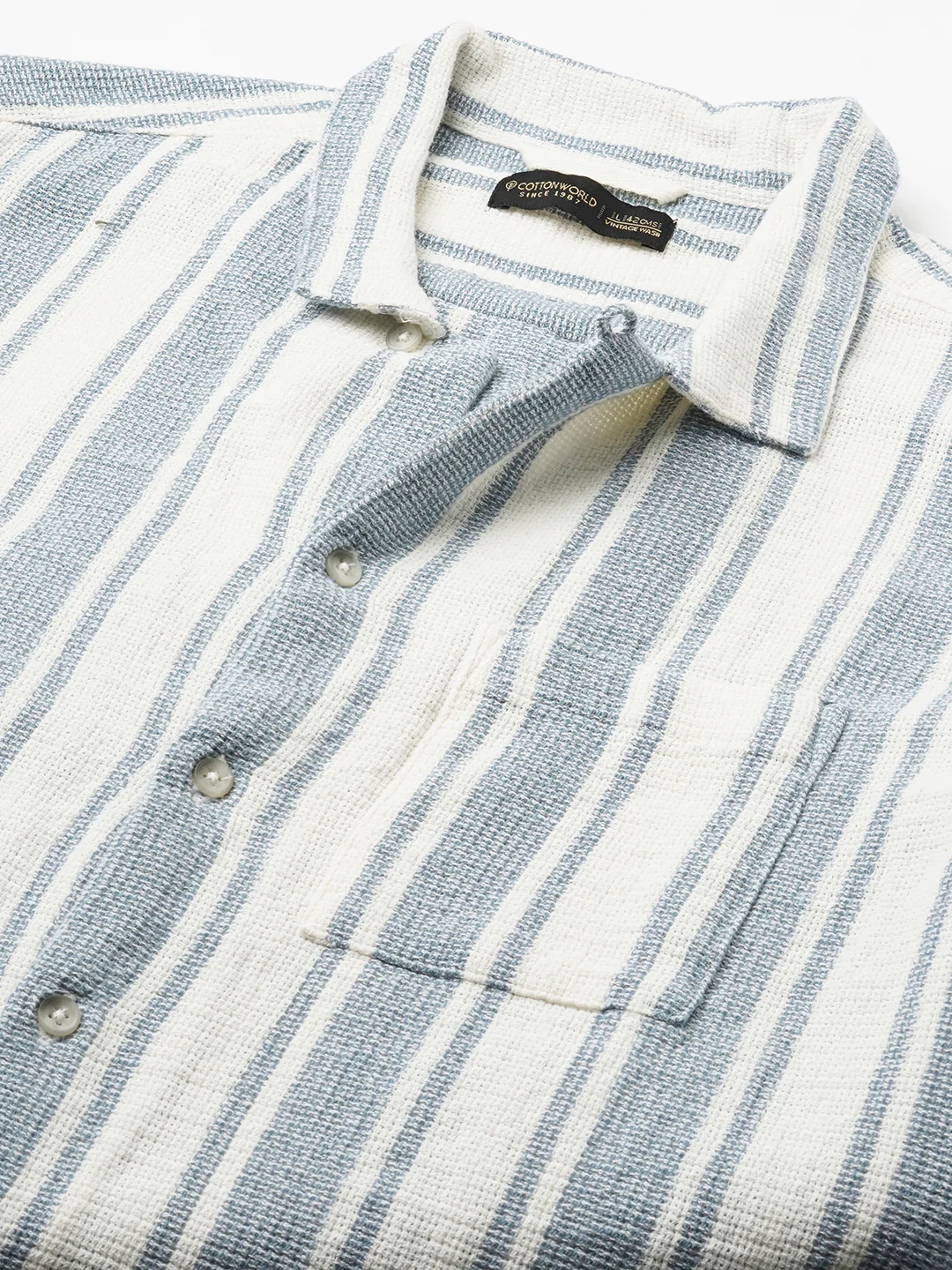 Men's White 100% Cotton Regular Fit Shirt - Image 8