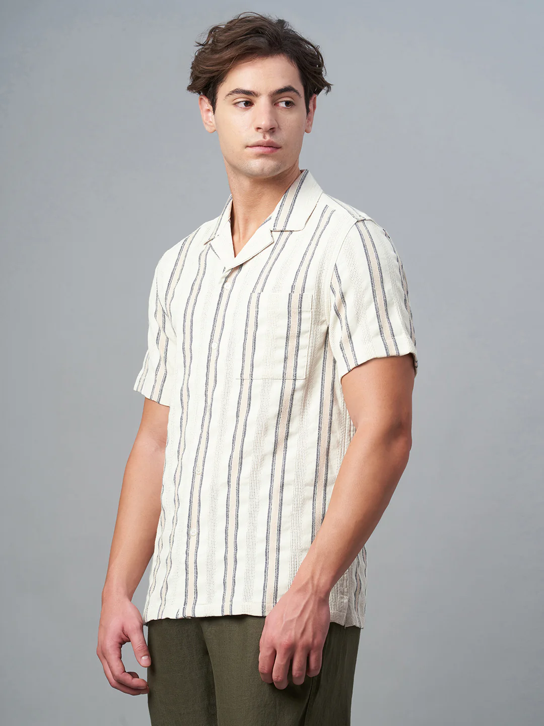 Men's Natural Cotton Linen Regular Fit Shirt - Image 2