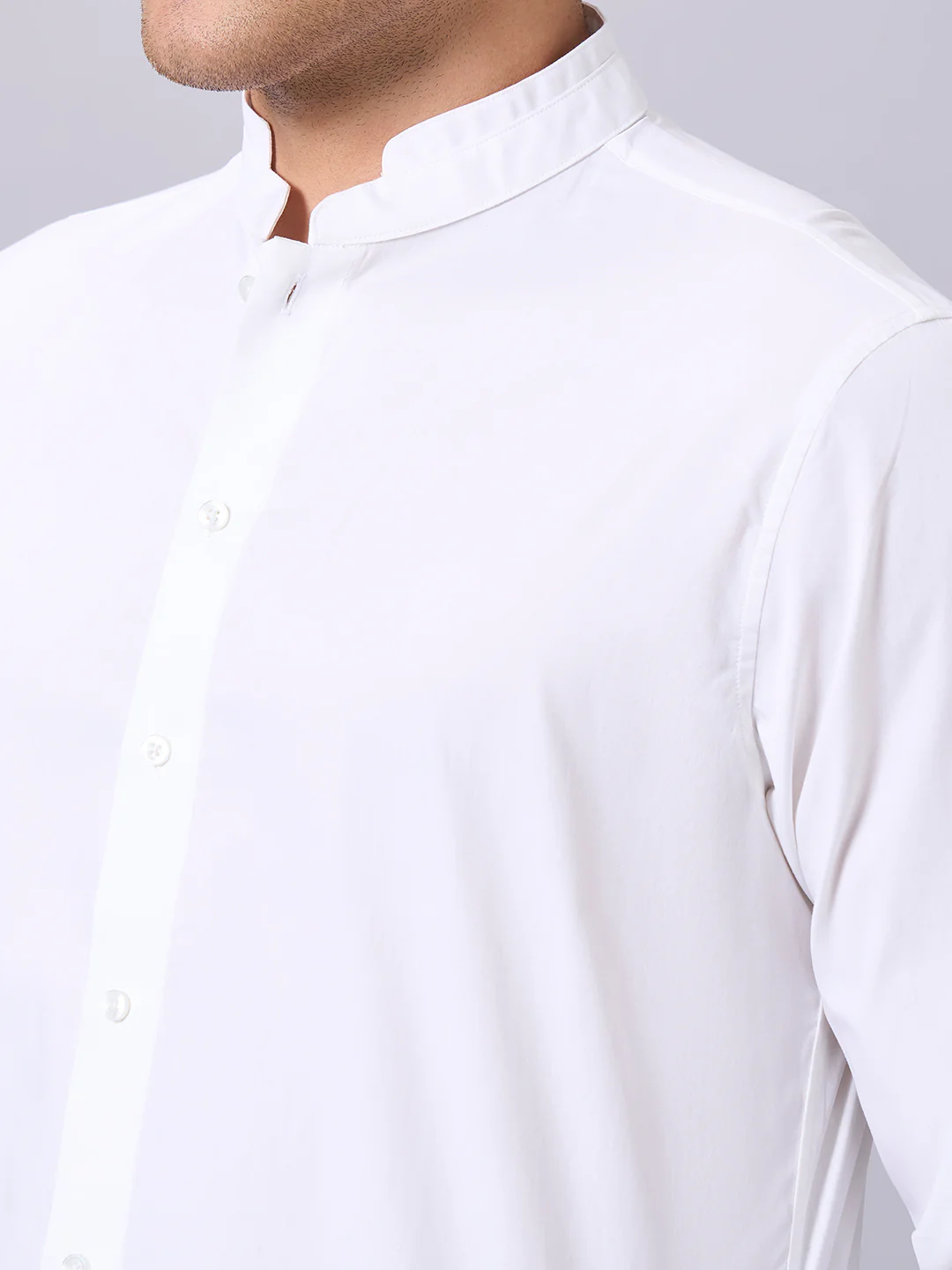 Men's White Cotton Lycra Slim Fit Shirt - Image 7