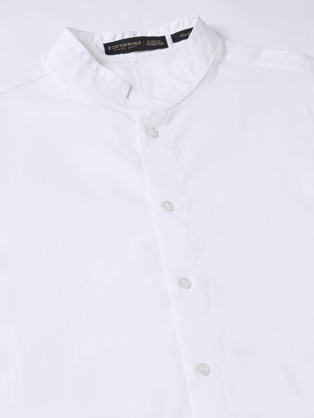 Men's White Cotton Lycra Slim Fit Shirt - Image 8