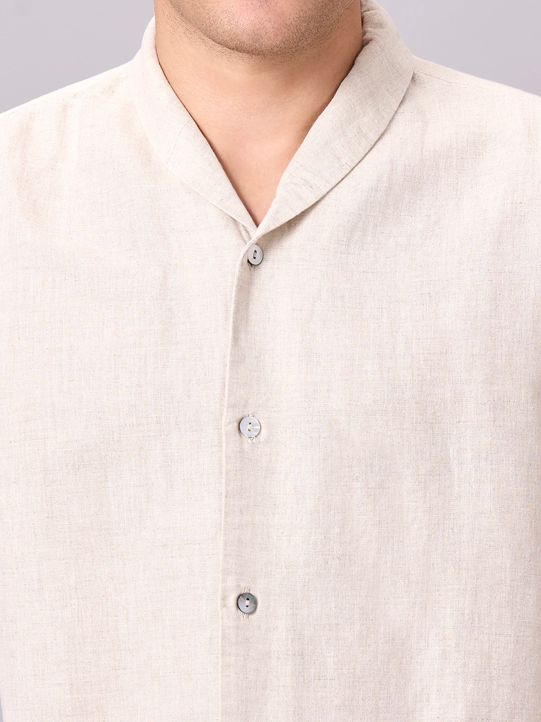 Men's Natural Linen Cotton Regular Fit Shirt - Image 6