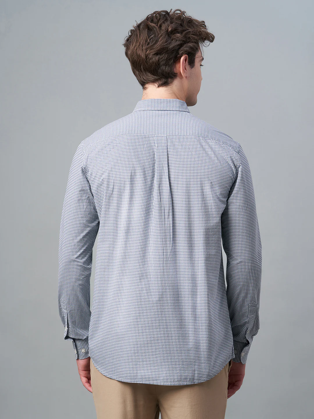 Men's Navy 100% Cotton Regular Fit Shirt - Image 4