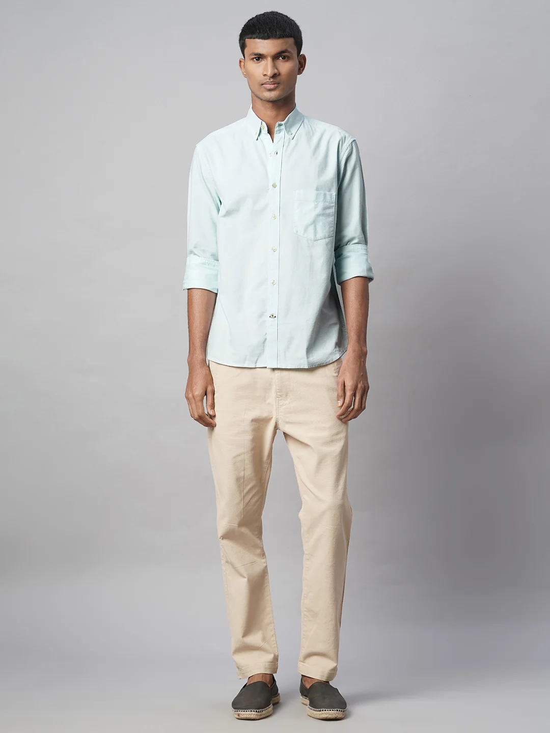 Men's Mint 100% Cotton Regular Fit Shirt - Image 2