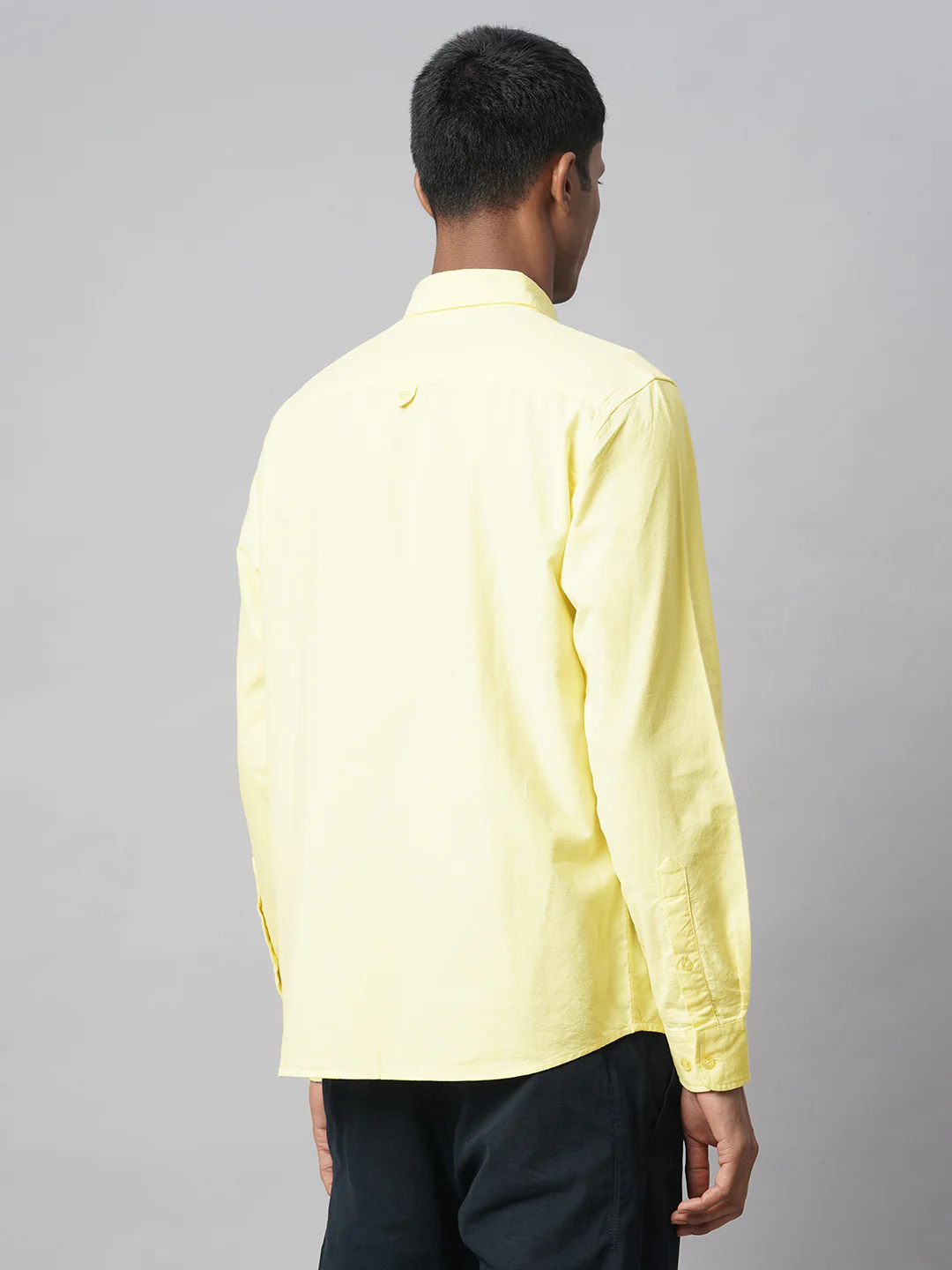 Men's Yellow 100% Cotton Regular Fit Shirt - Image 5
