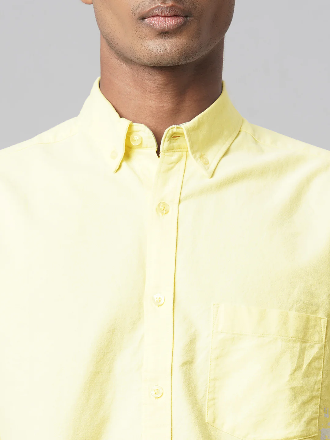 Men's Yellow 100% Cotton Regular Fit Shirt - Image 6