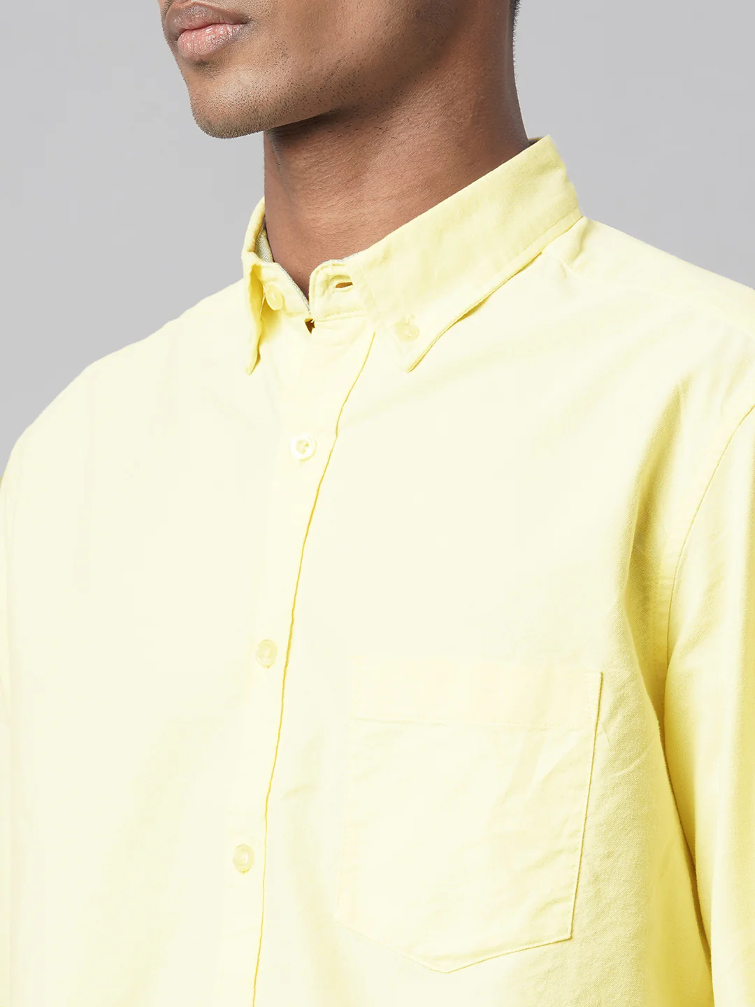 Men's Yellow 100% Cotton Regular Fit Shirt - Image 8