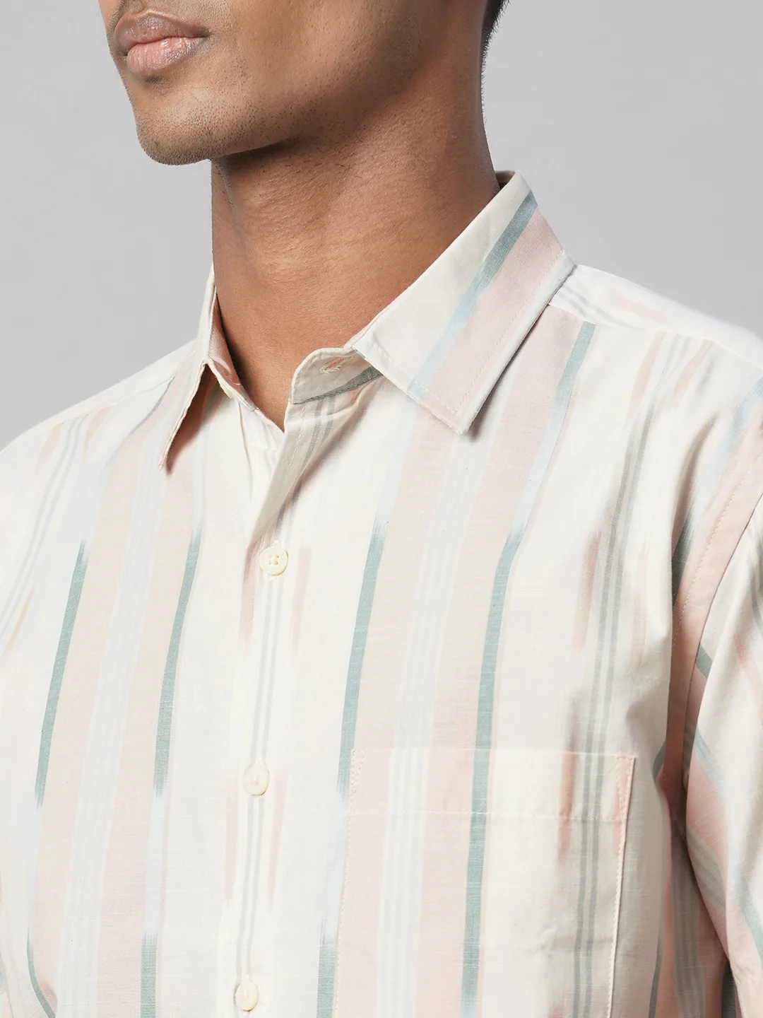 Men's Natural 100% Cotton Regular Fit Shirt - Image 7