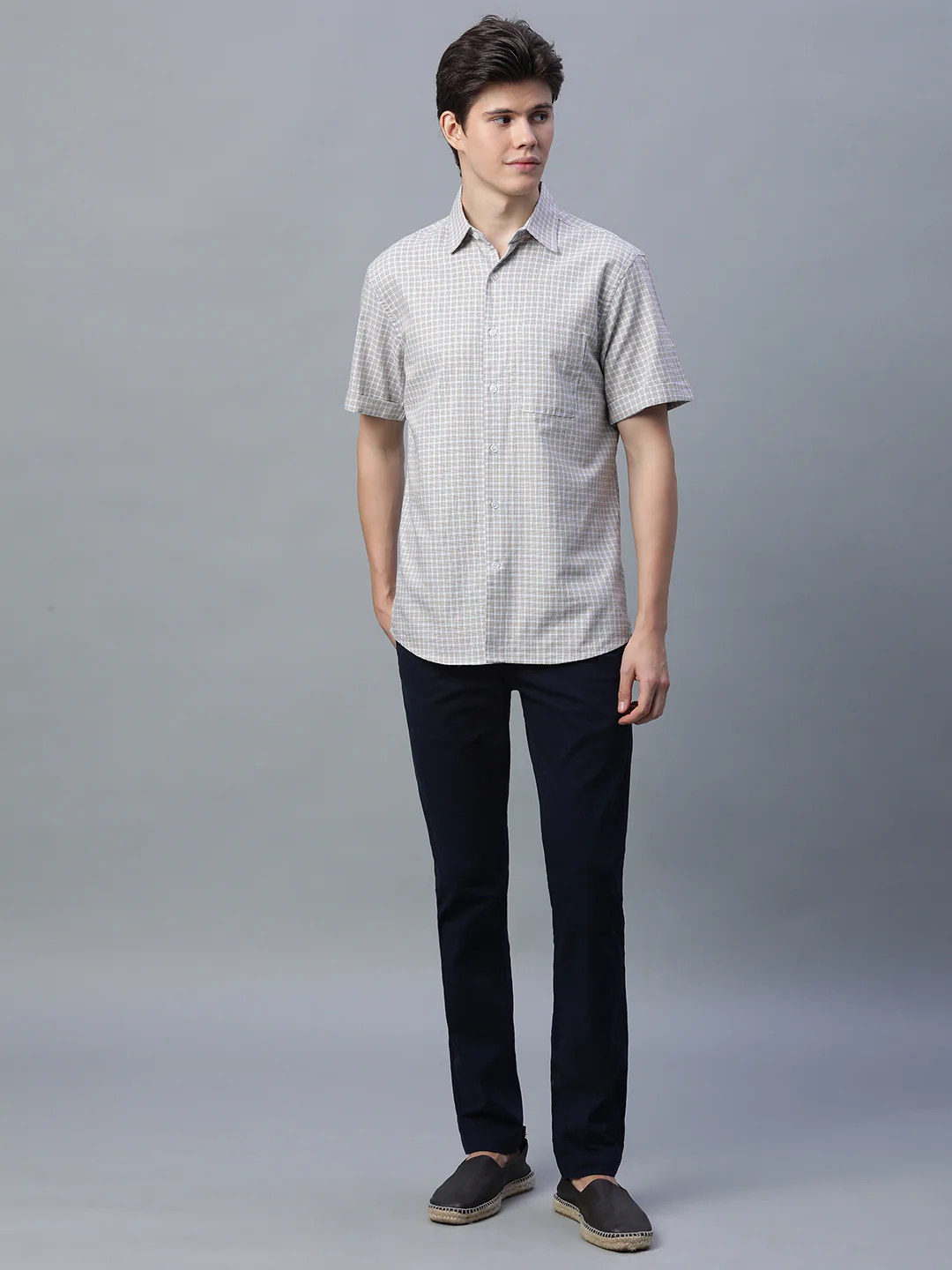 Men's Green 100% Cotton Regular Fit Shirt - Image 5