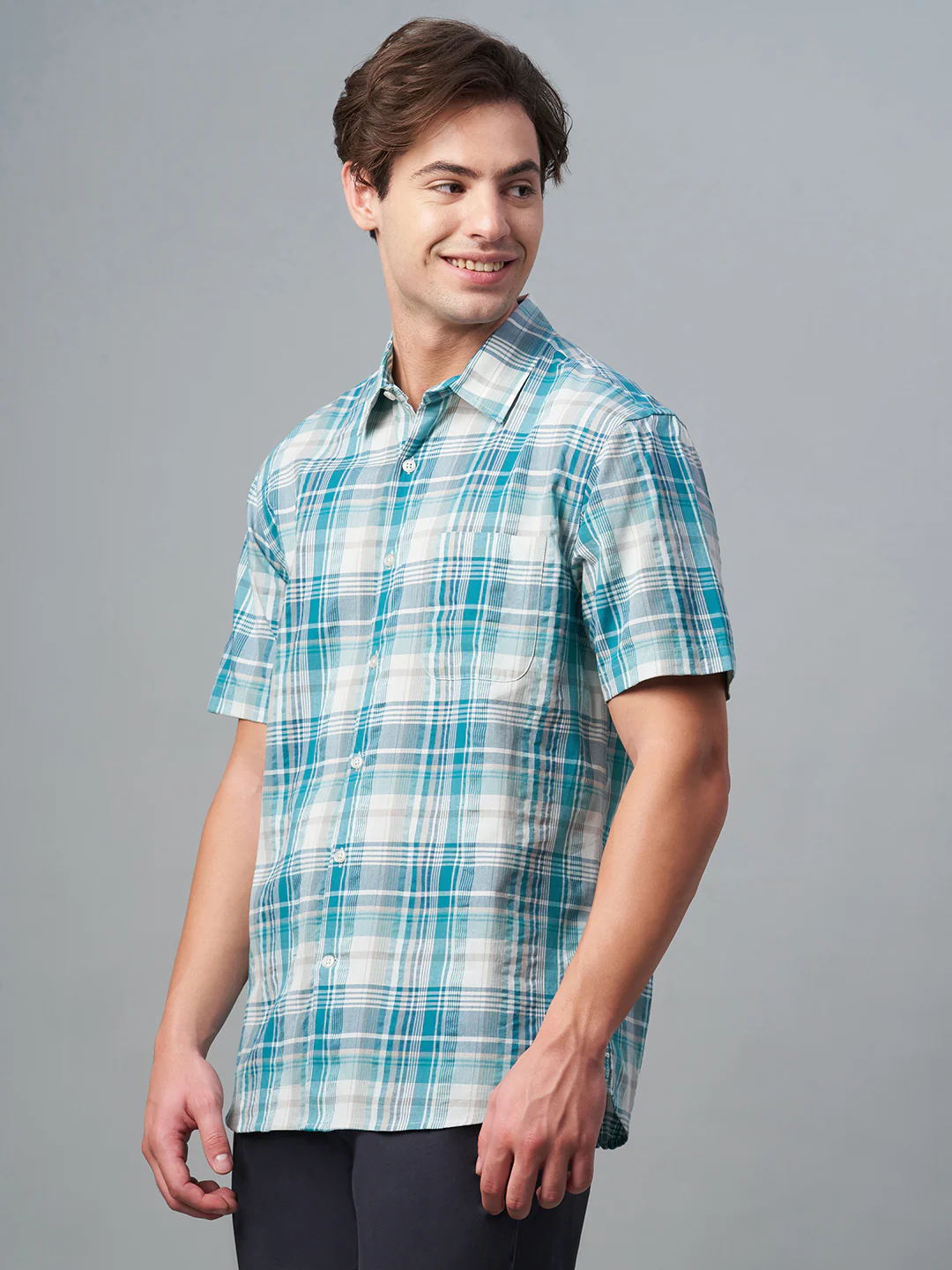 Men's Green 100% Cotton Regular Fit Shirt - Image 2