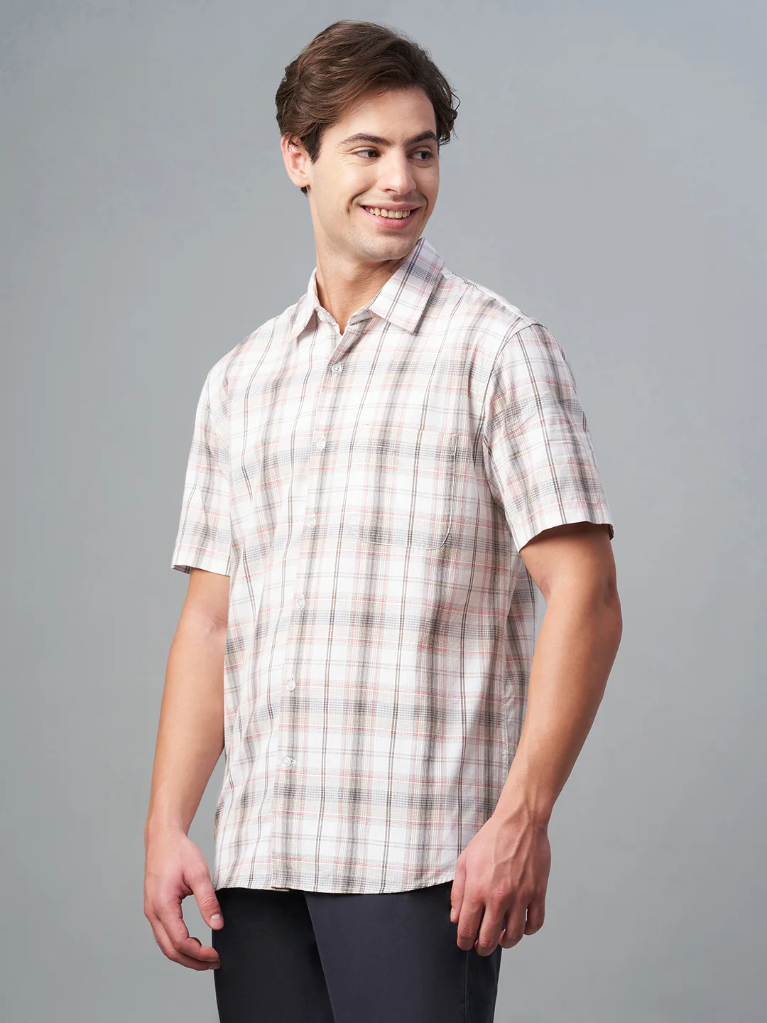 Men's White 100% Cotton Regular Fit Shirt - Image 2