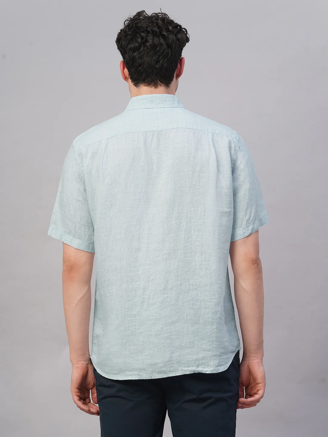 Men's Sky 100% Linen Regular Fit Shirt - Image 5
