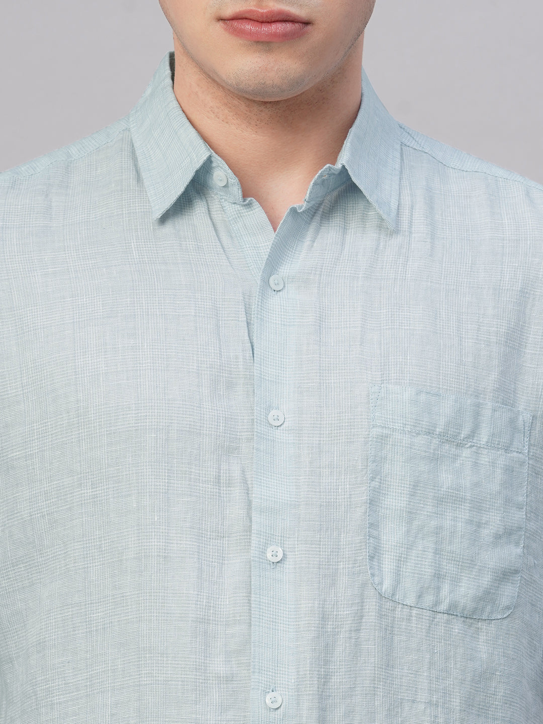 Men's Sky 100% Linen Regular Fit Shirt - Image 6
