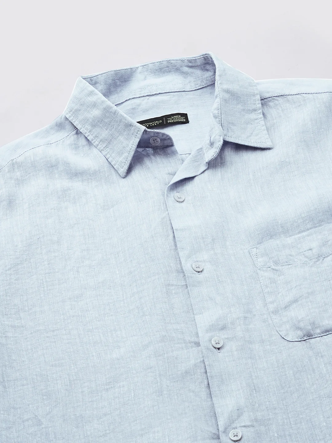 Men's Sky 100% Linen Regular Fit Shirt - Image 8