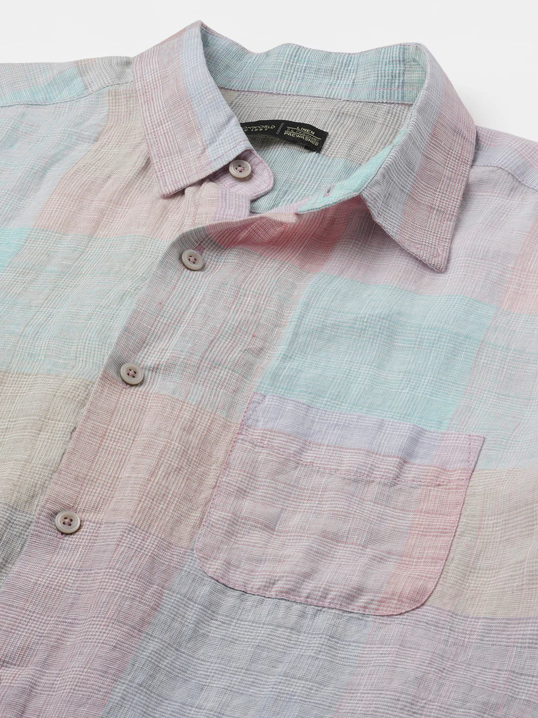 Men's Multi 100% Linen Regular Fit Shirt - Image 8