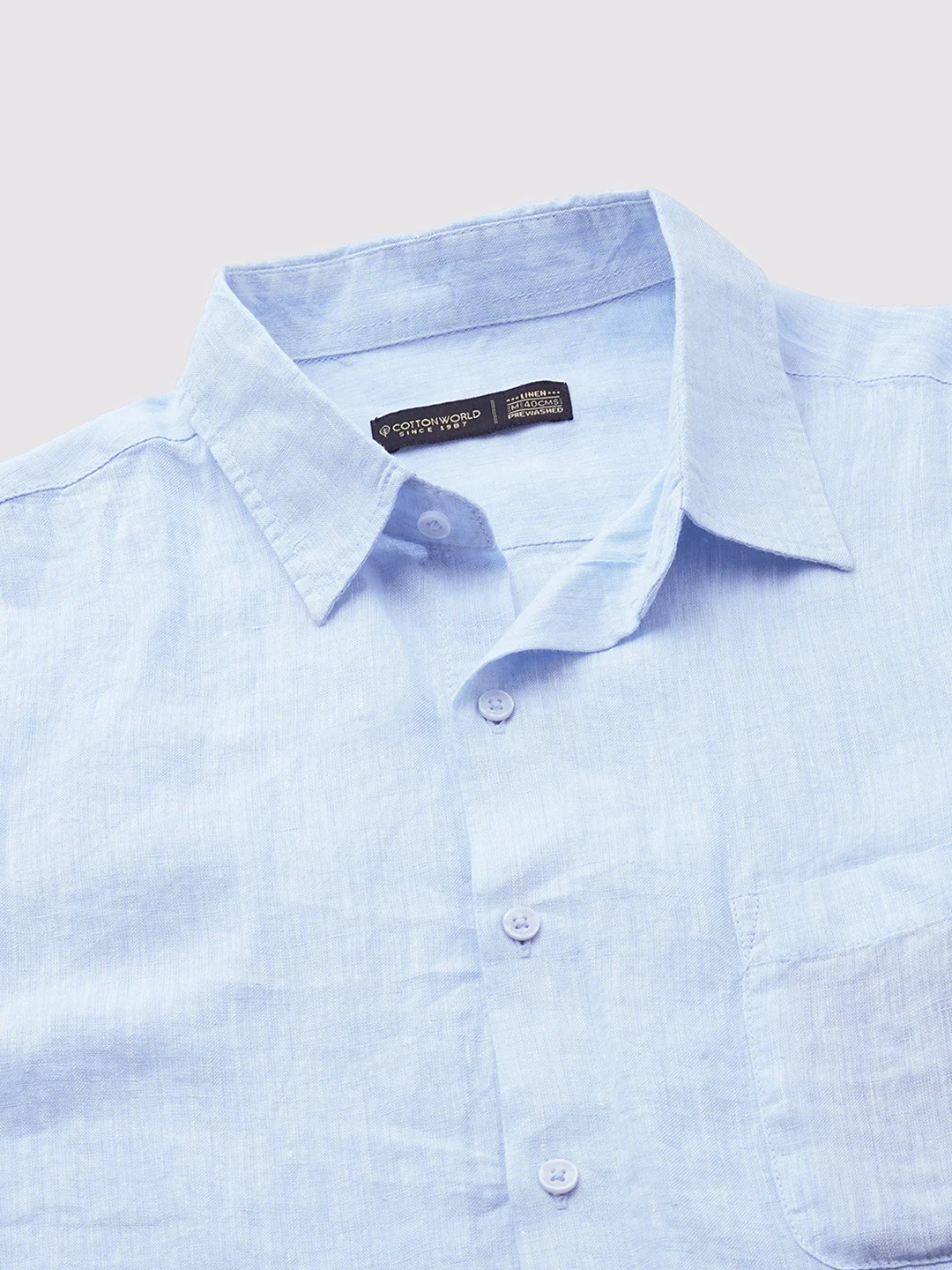 Men's Sky 100% Linen Regular Fit Shirt - Image 8