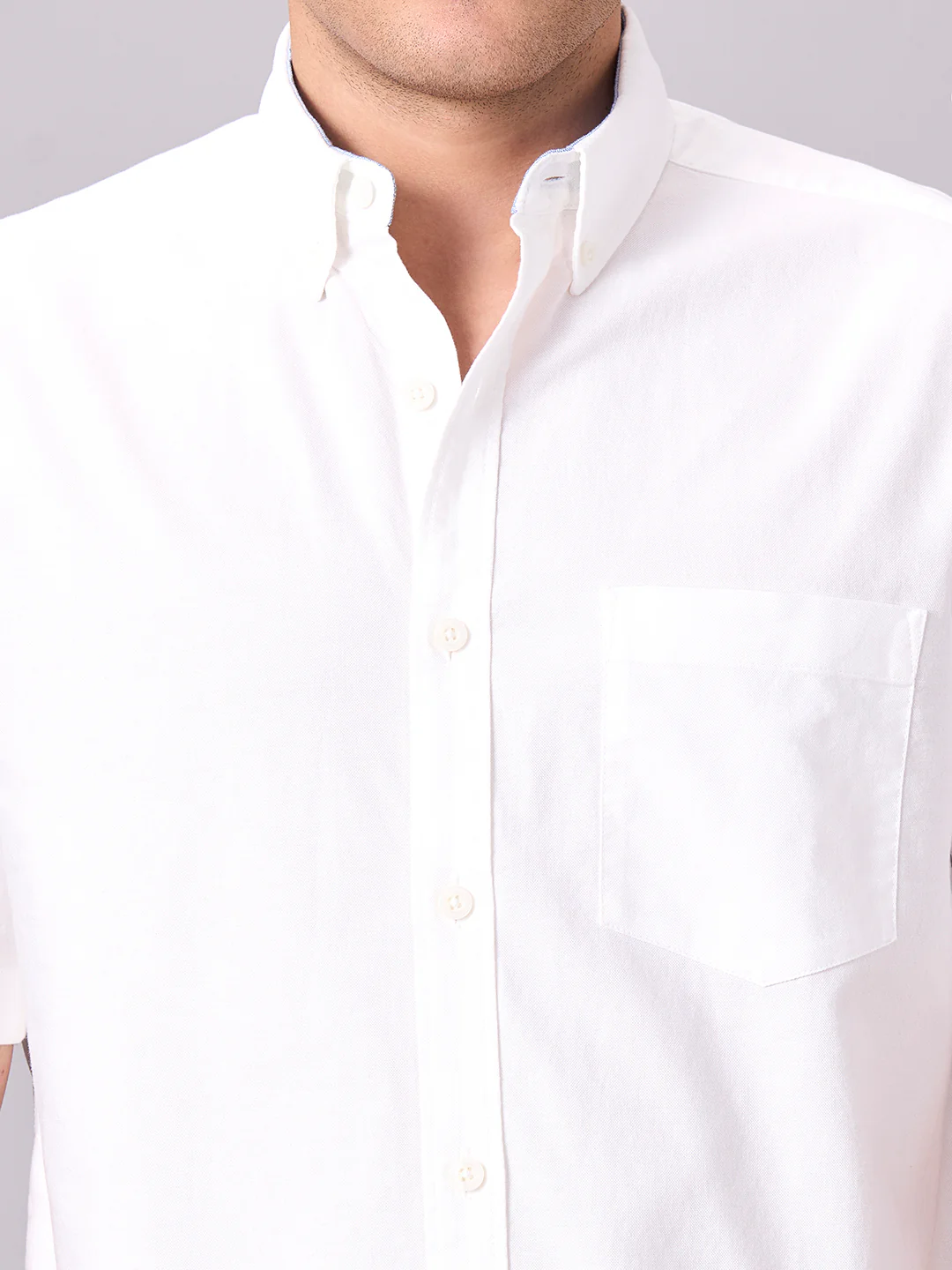 Men's White 100% Cotton Regular Fit Shirt - Image 6