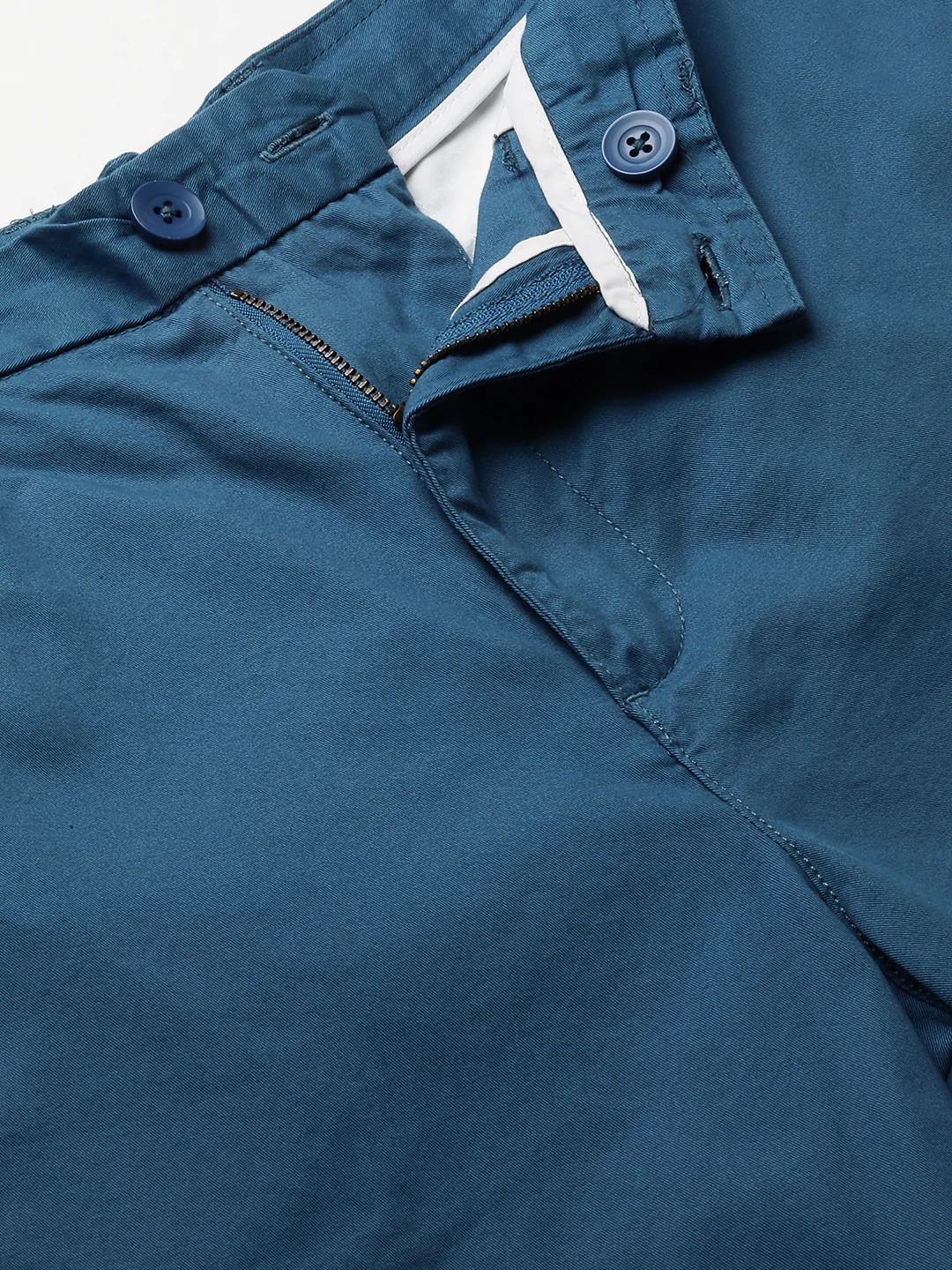 Men's Dark Blue Cotton Regular Fit Shorts - Image 7